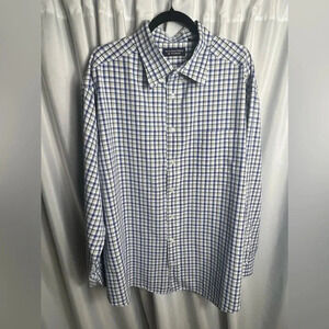Roundtree & Yorke Men’s Button Down Plaid Size 2XB Cotton Long Sleeve